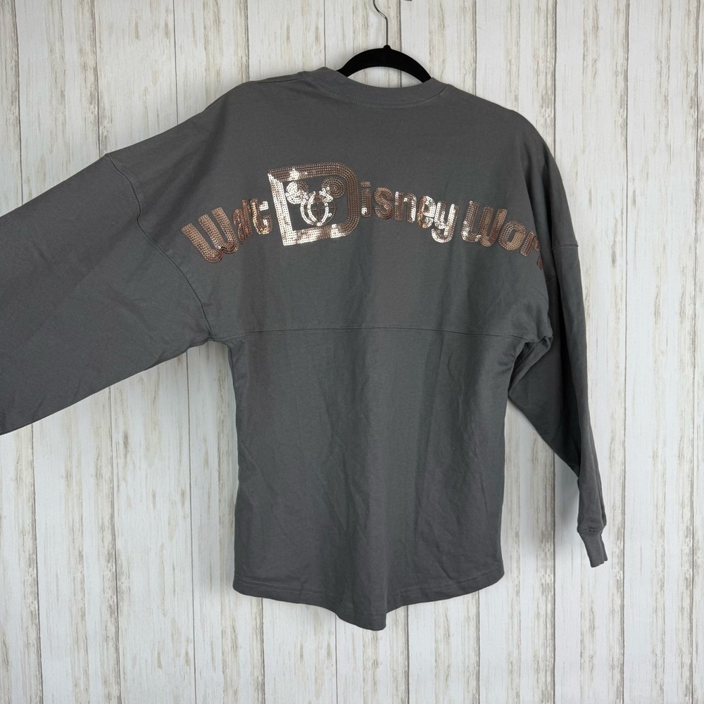 Disney Gray Sequin Spirit Jersey XS